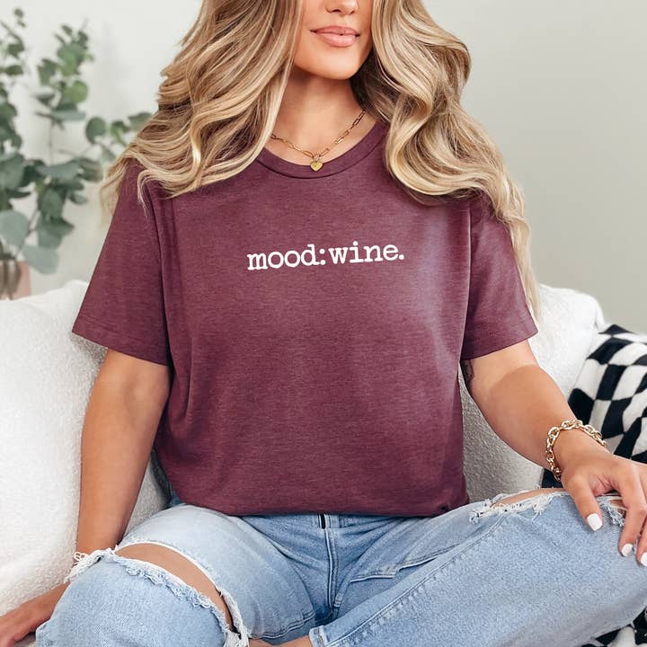 Camisa de vino Mood, regalos para amantes del vino, camisa de alcohol, minimalista para venta al por mayor de Tee Story