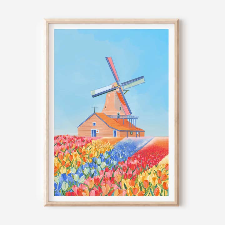 Tulip Fields in Amsterdam Print for wholesale by Simply, Katy