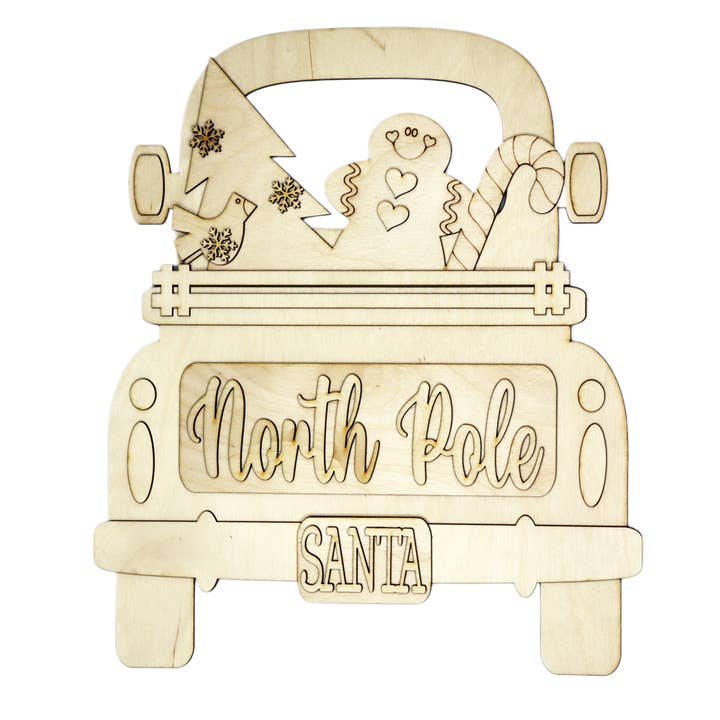 Inserts interchangeables North Pole (camions ou accroche-porte) pour la vente par Timber & Twine DIY