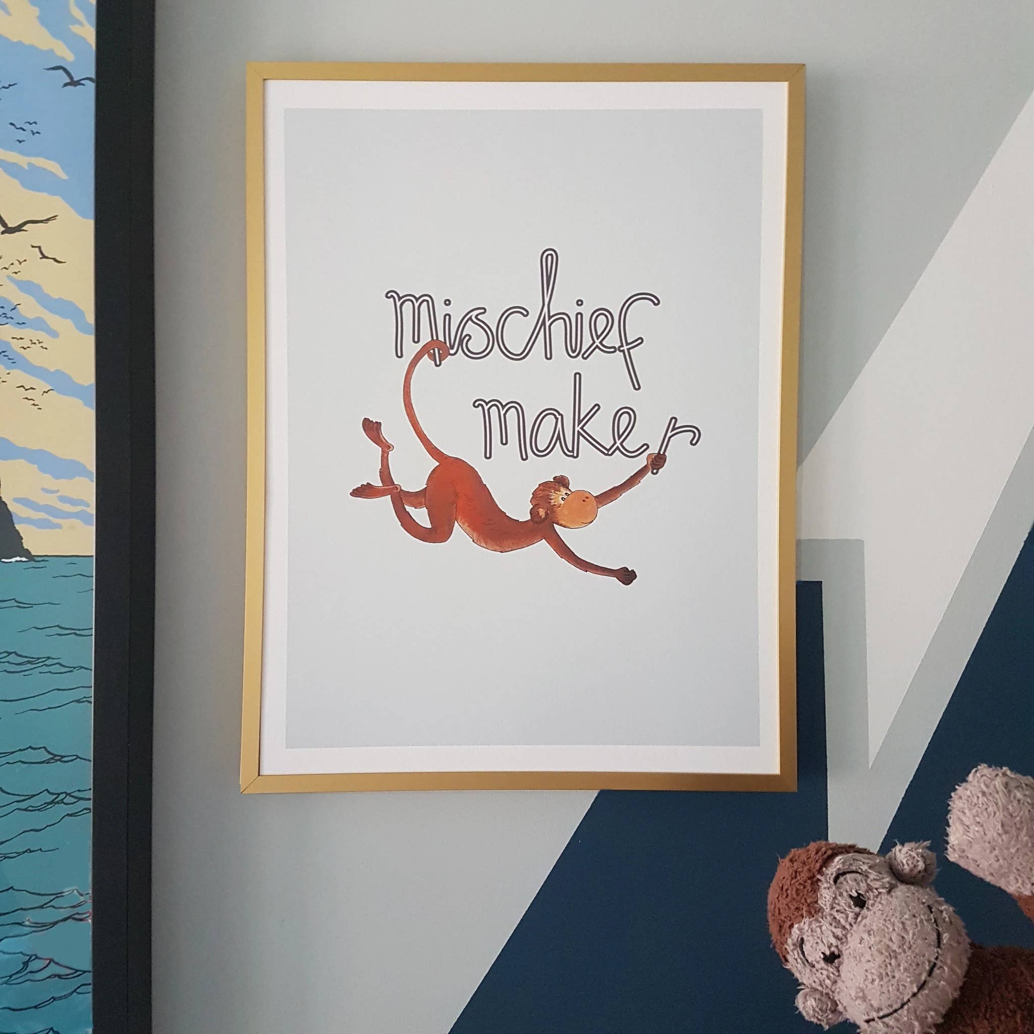 Fearless Flamingo – wholesale Art print – Kids & baby – Children's animal art print | Cheeky monkey | Hand drawn2