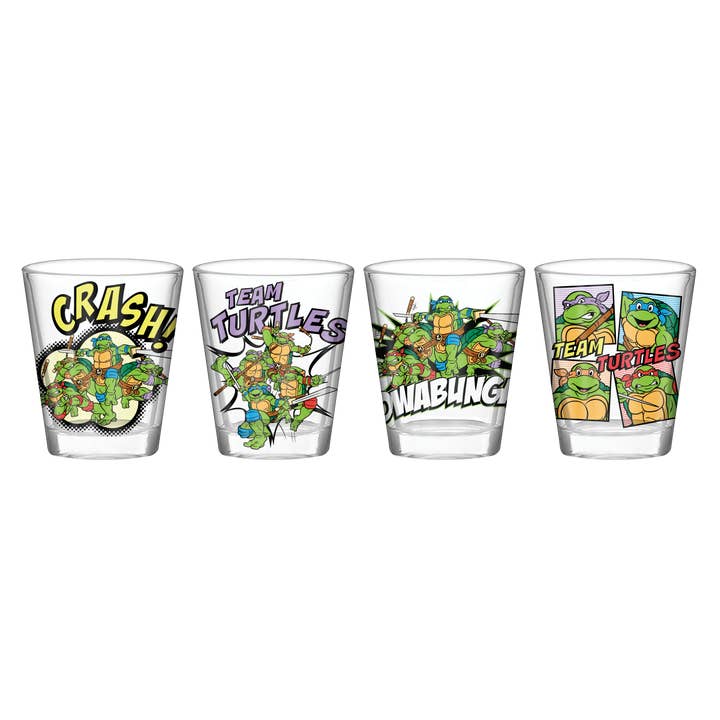 Silver Buffalo - Wholesale Drinking Glass/Cup - TMNT 4pc. 1.5oz. Mini Glass Set