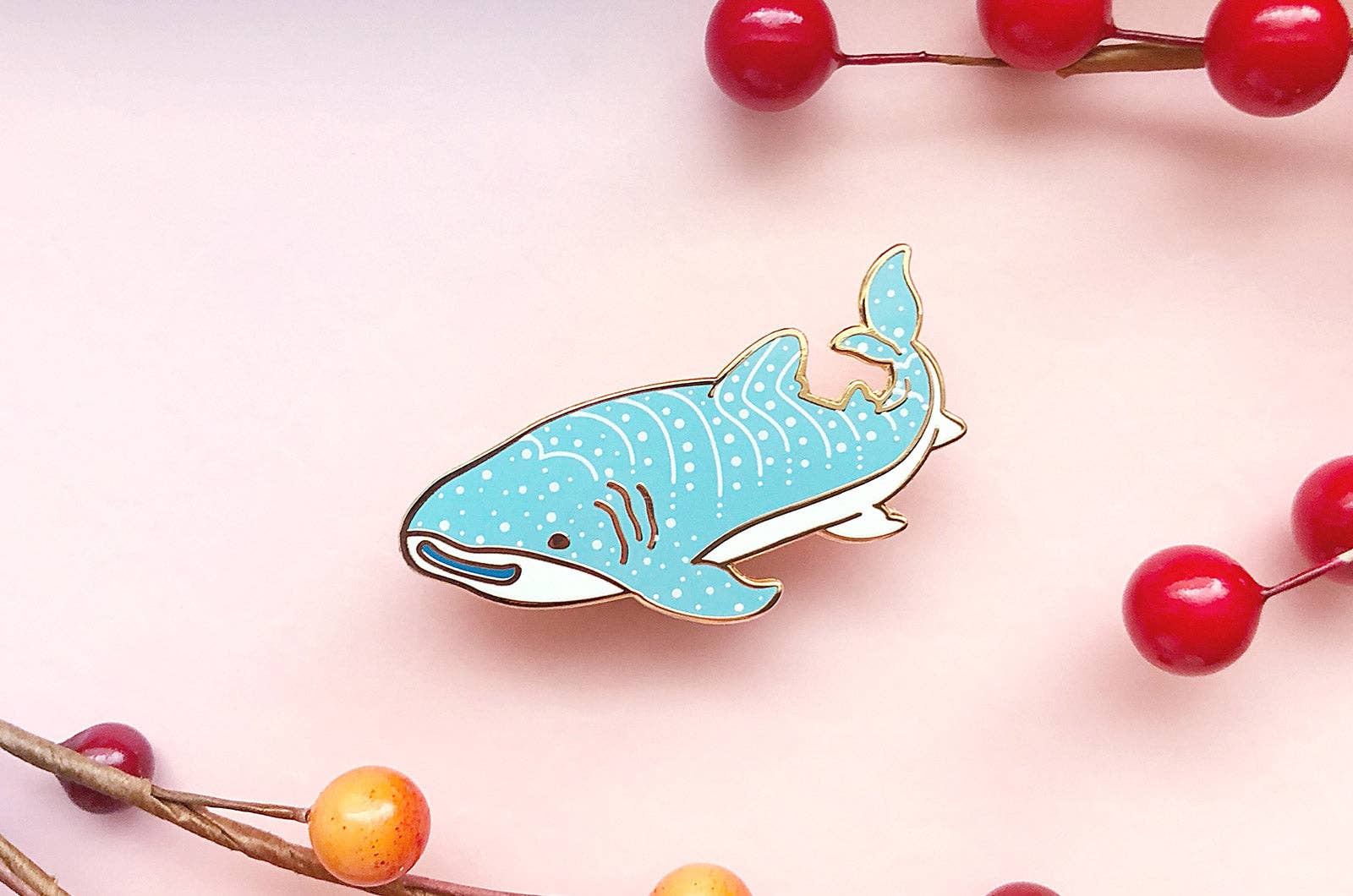 Alum and Ink - Wholesale Lapel Pin/Button - Happy Whale Shark Pin11