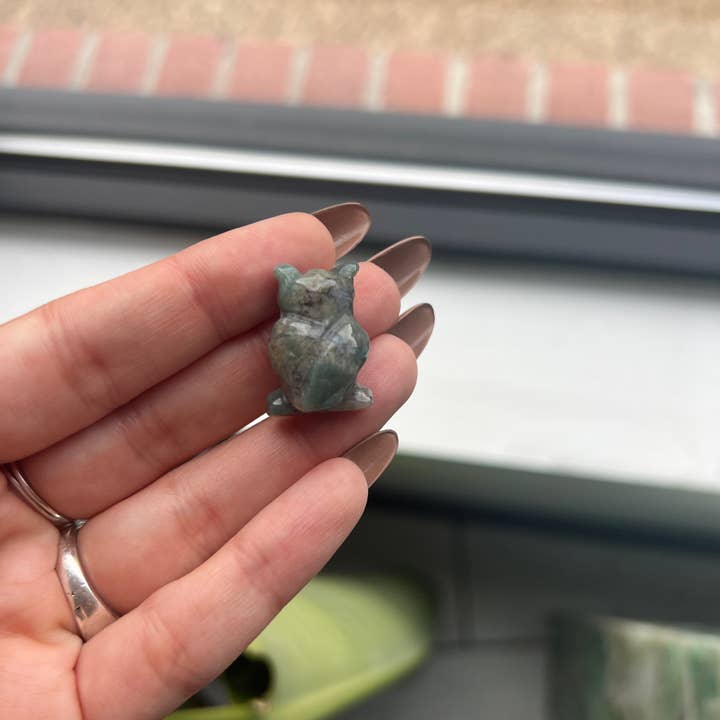 Sapphire & Sage - Wholesale Spiritual Stone/Crystal - Moss Agate Owl Crystal Carving