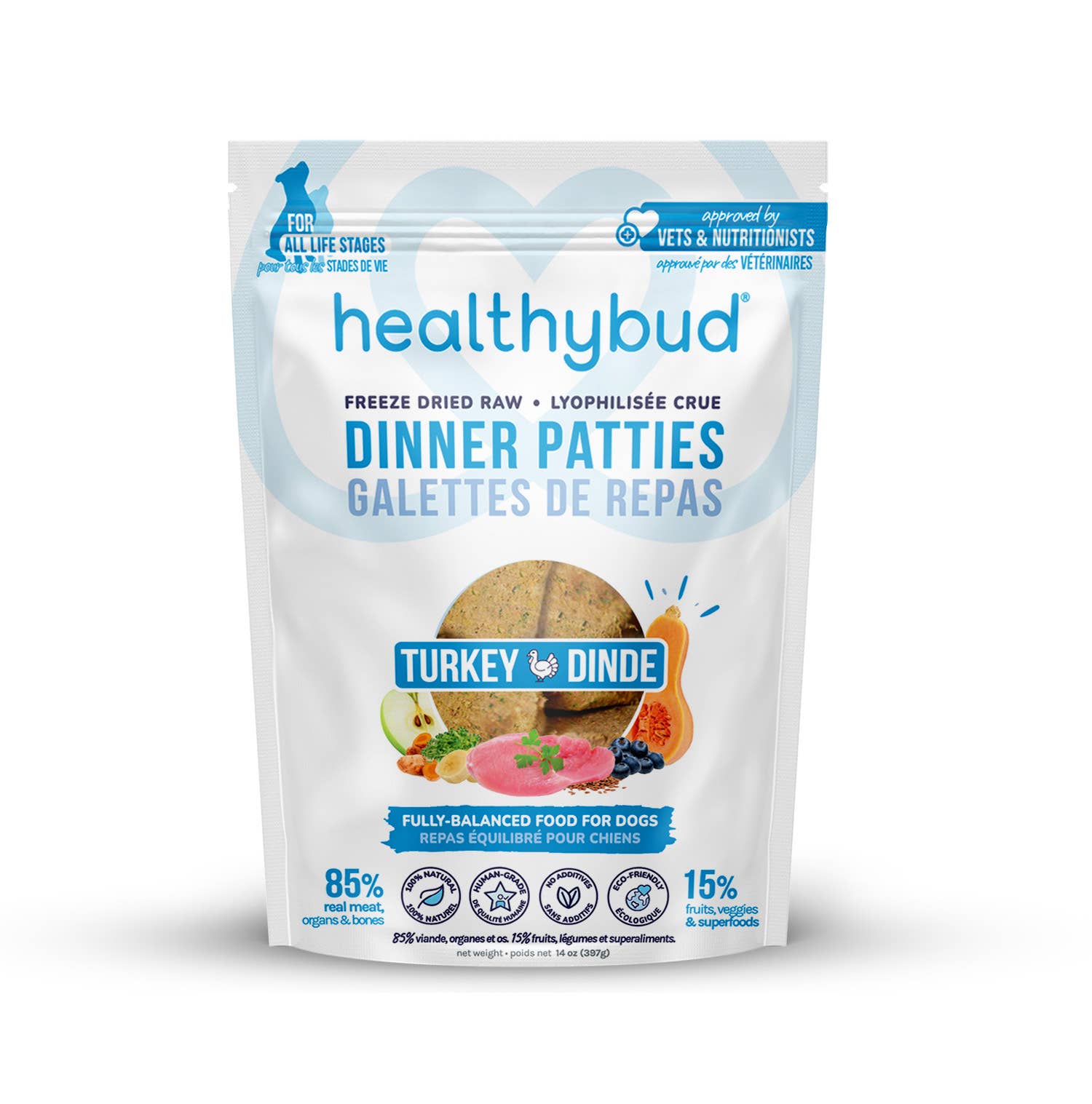 Healthybud - Wholesale Pet Food - Dog - Healthybud Freeze-Dried Turkey Meal Patties for Dogs