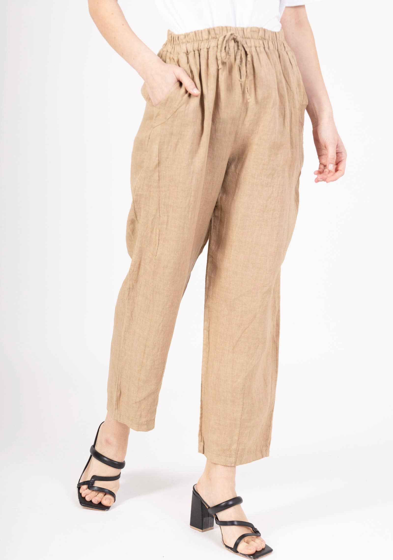 la maison des fibres naturelles – Großhandel Hose – Damen – Leinenhose mit Taschen 6522 100%Leinen7