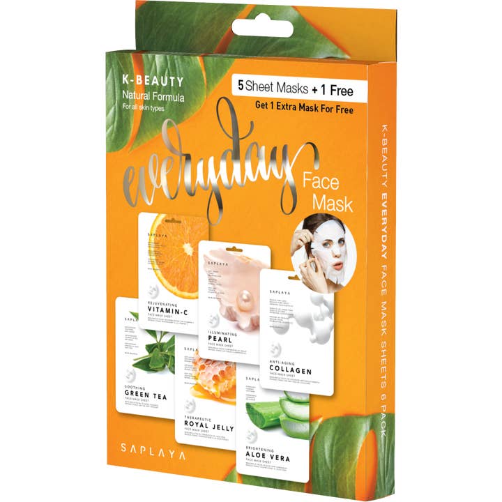 Saplaya - K Beauty Everyday Face Mask Sheet 6 PK for wholesale by SM Beauty LLC