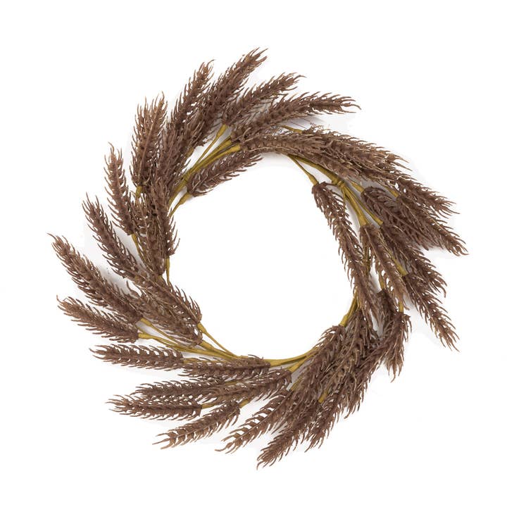 16" Large Brown Wheat Bloom Candle Ring for wholesale by Blossom Bucket & Crossroads Home