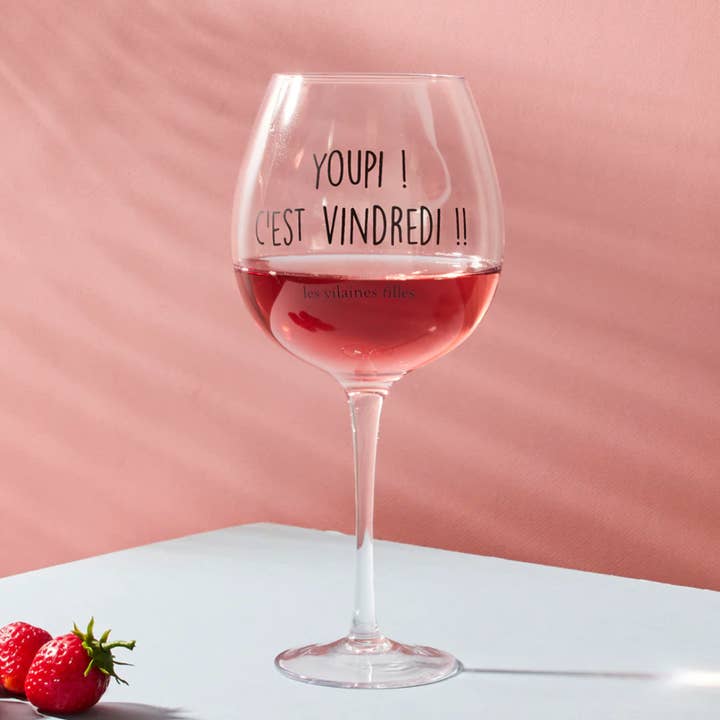 Les Vilaines Filles - Wholesale Wine Glass - XL Wine Glass Yay it's Wine Friday 75cl