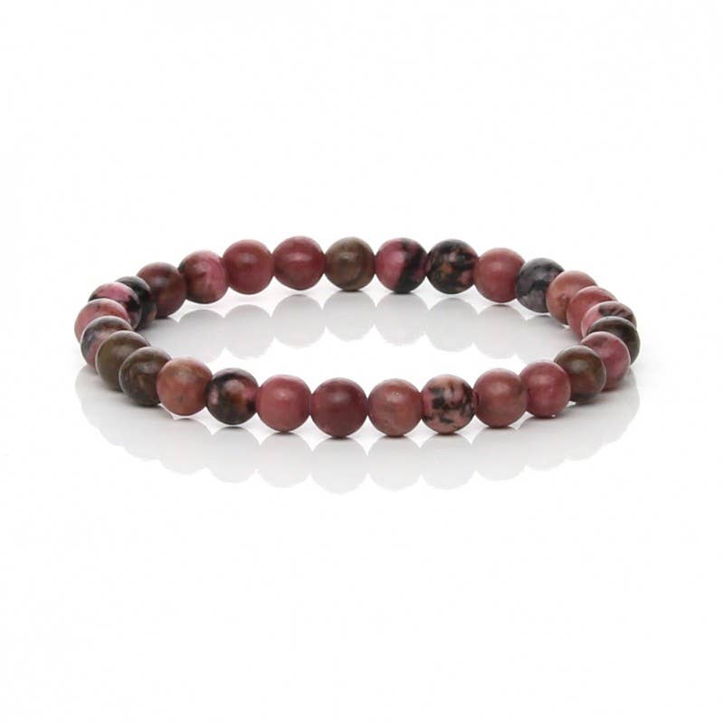 UniArt - Wholesale Manchet-armband - Elastische rhodoniet armband met 6 mm of 8 mm kralen0