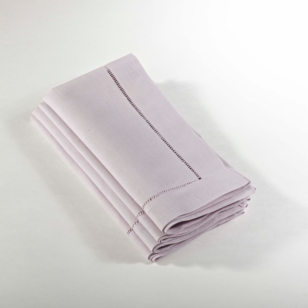 Fennco Styles - Vente Serviettes de table en tissu - Serviette carrée classique en lin et coton avec ourlet à jour4