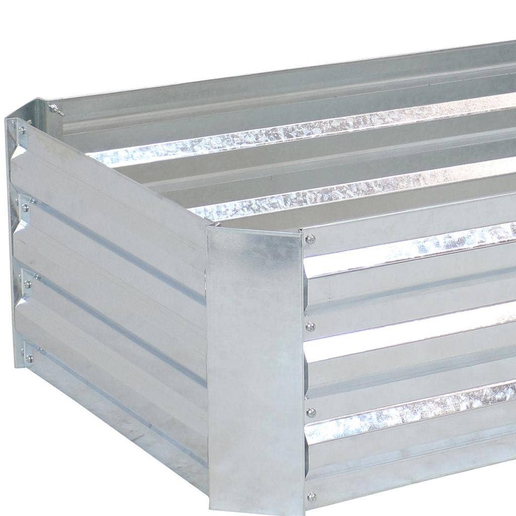 HomeRoots - Wholesale Planter Box - 12" X 48" Silver Metal Rectangular Raised Garden Bed5