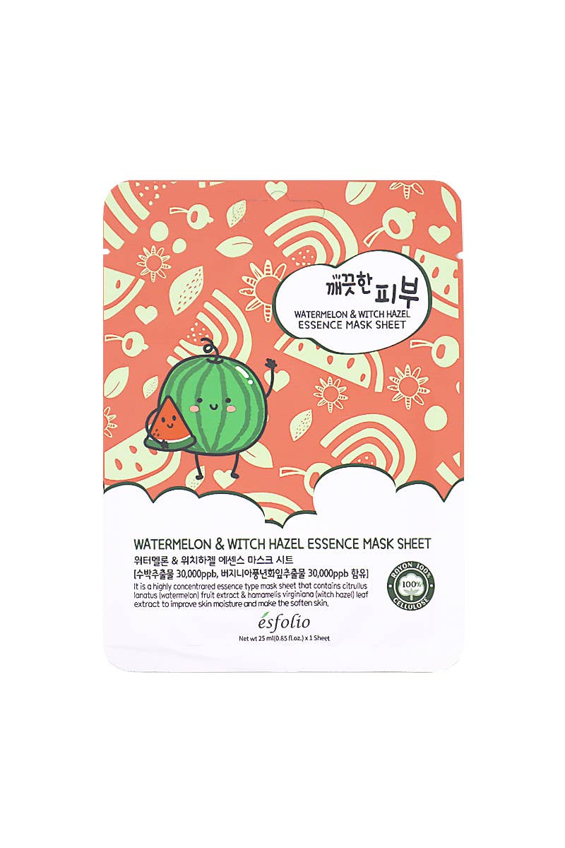 PINEAPPLE Beauty - Wholesale Skincare Face Mask - Esfolio ESMPPUWM Watermelon Essence Facial Mask Sheet - 10pc1
