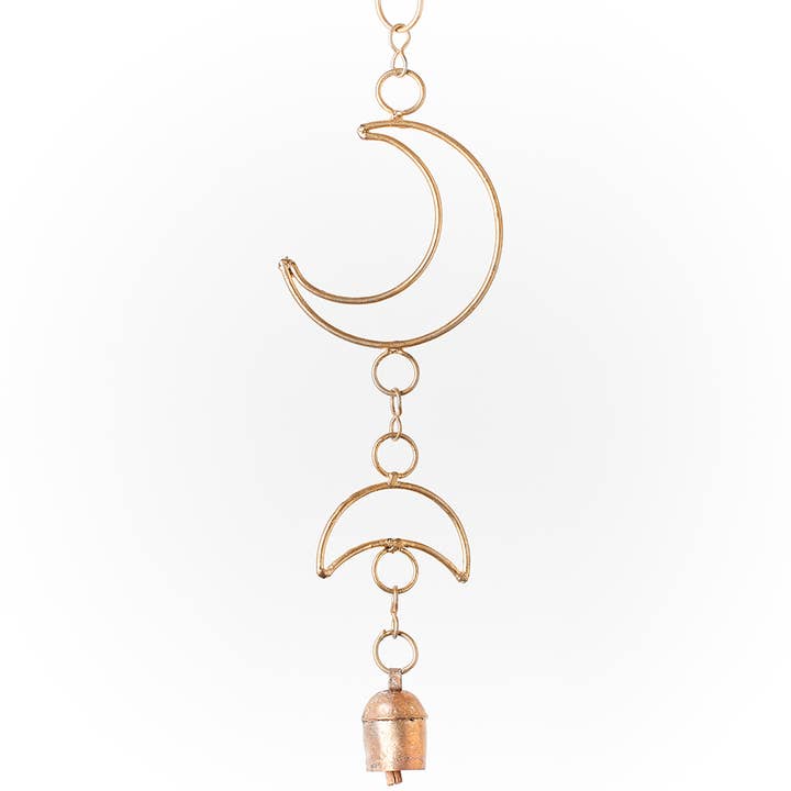 Indukala Small Moon Phase Bell Wind Chime - Handmade and other Purchase Wholesale craft bells. Free Returns & Net 60 Terms on Faire trending on Faire.