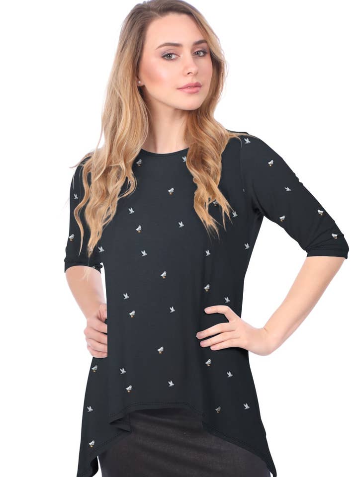 Kosher Casual - Wholesale Tunic - Women's - Modest Handkerchief Tunic Top - 3/4 Sleeve Comfort Flow Design