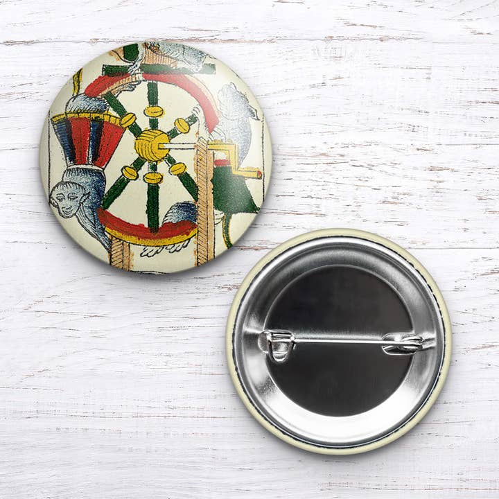 Wheel of Fortune (Marseilles Tarot) Pin or Magnet for wholesale by MoodMill