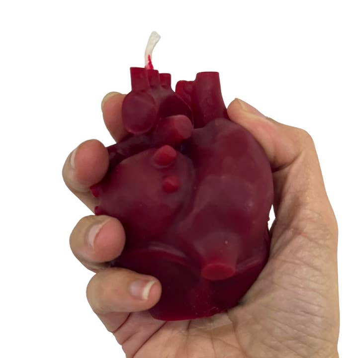 Freistehende anatomische Bienenwachskerze mit blutrotem Herz für den Großhandel von Freedom Rocks