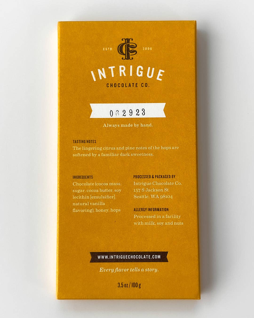 Intrigue Chocolate Co. - Wholesale Chocolate Bar - Hops, Clover Honey Bar3