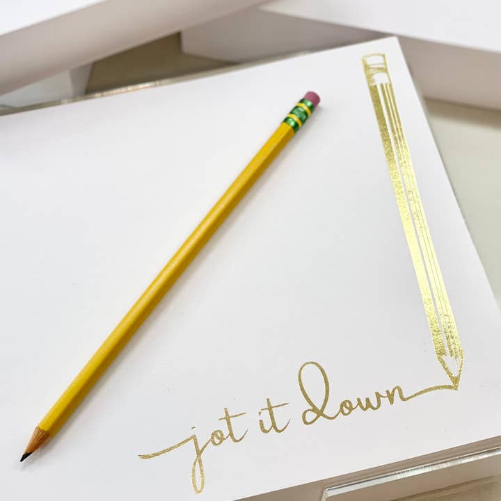 Black Ink - Wholesale Notepad - Large Gold Foil Pencil Notepad