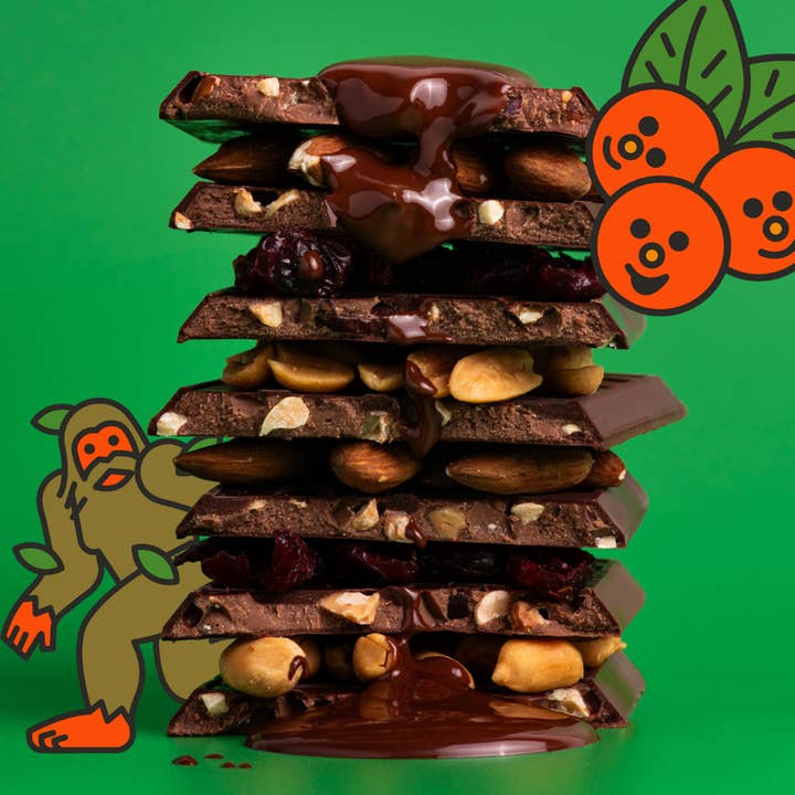 Seattle Chocolate Presents Maeve - Wholesale Chocolate Bar - Nuts for Fruit (Double Chocolate Trail Mix) Truffle Bar