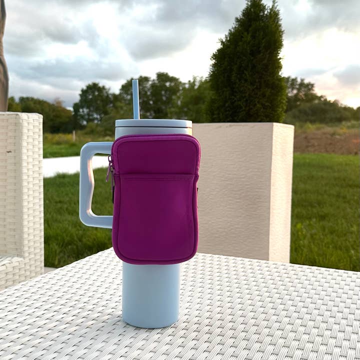 Tumbler Accessory Bag Pouch Neoprene Fanny Pack Purple for wholesale by iconic mi