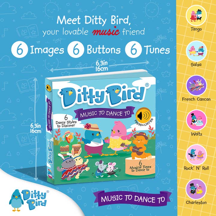 Ditty Bird Europe - Wholesale Baby & Toddler Book (0-2) - Baby Book -Ditty Bird dance songs: Music To Dance To1
