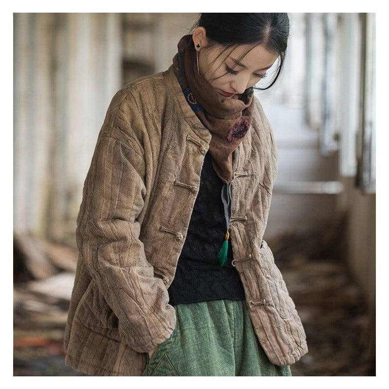 Sheer Trend - Wholesale Jacket - Women's - Dyed, Quilted, Stitched, Short Cotton Jacket6