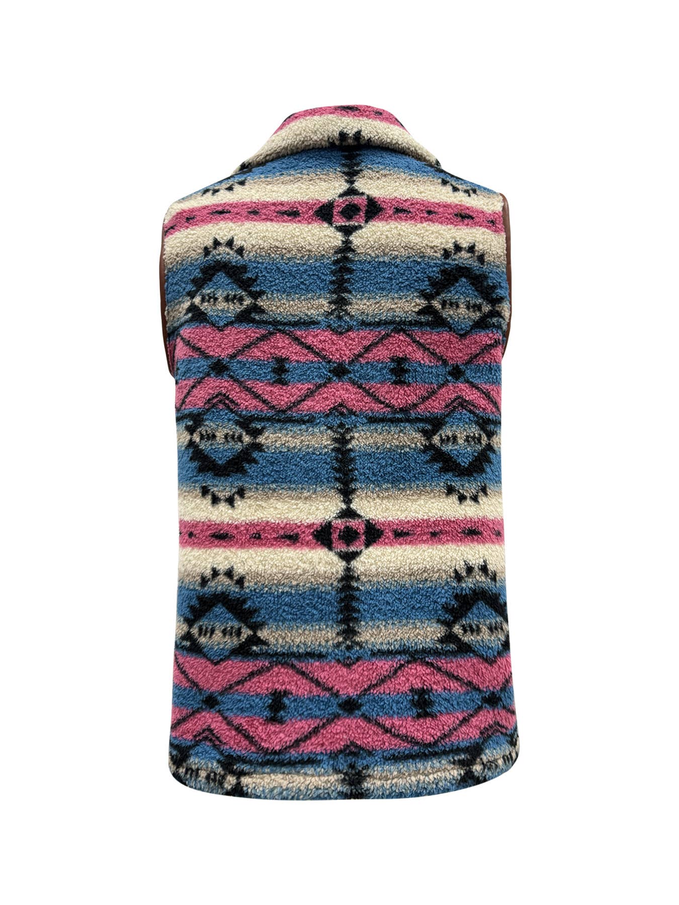 MULTICOLOR RESORT CHIC BOHEMIAN PATTERNED LEATHER VEST for wholesale on Faire5