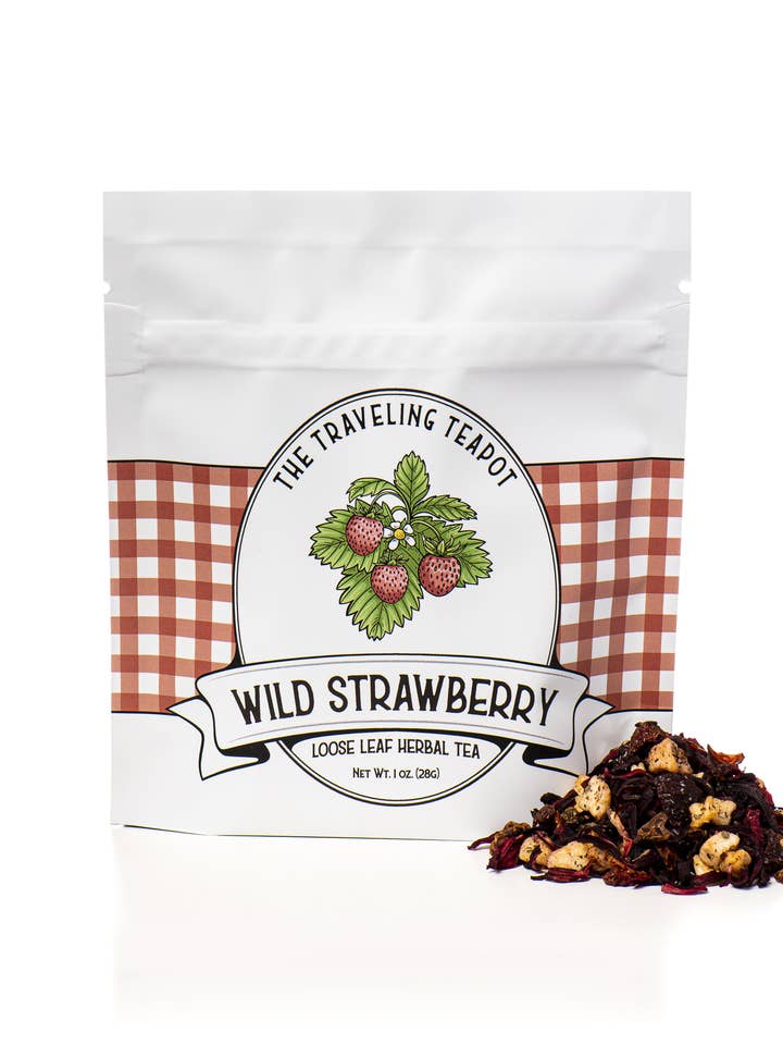 Wild Strawberry Herbal Tea for wholesale by The Traveling Teapot