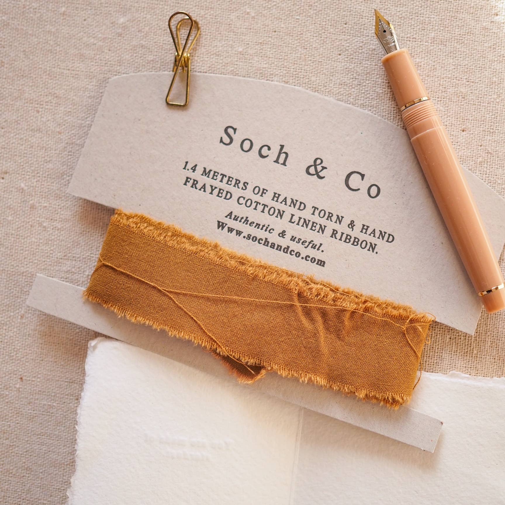 soch and co - Wholesale Ribbon - Gift Wrapping - Hand frayed linen ribbon2