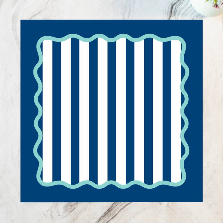 Sets de table en papier bleu marine nautique pour la vente par Shop Damus