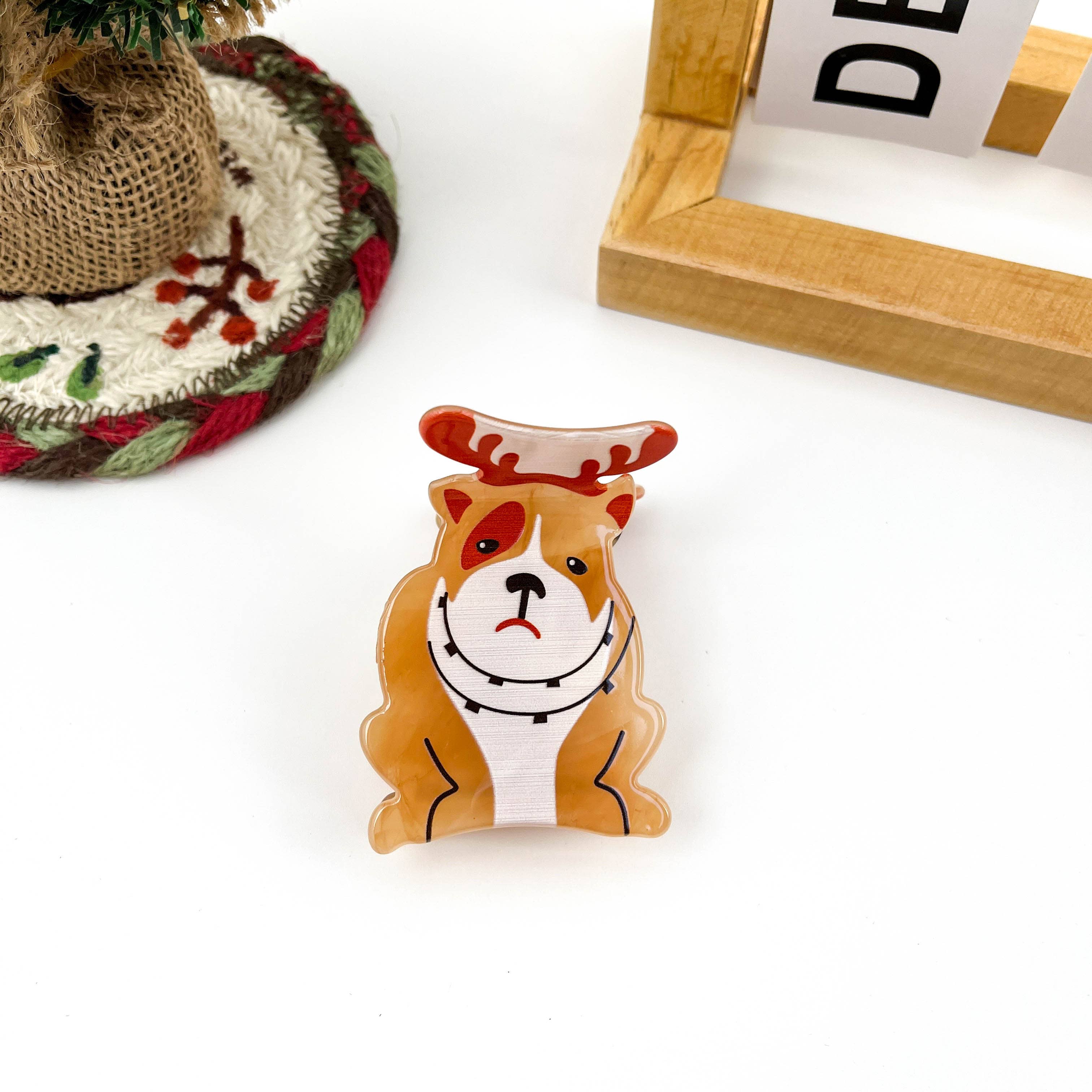 mildstyles - Wholesale Hair Clip - Women's - Winter Scarf Animal Acrylic Printed Christmas Hair Claw Clip3