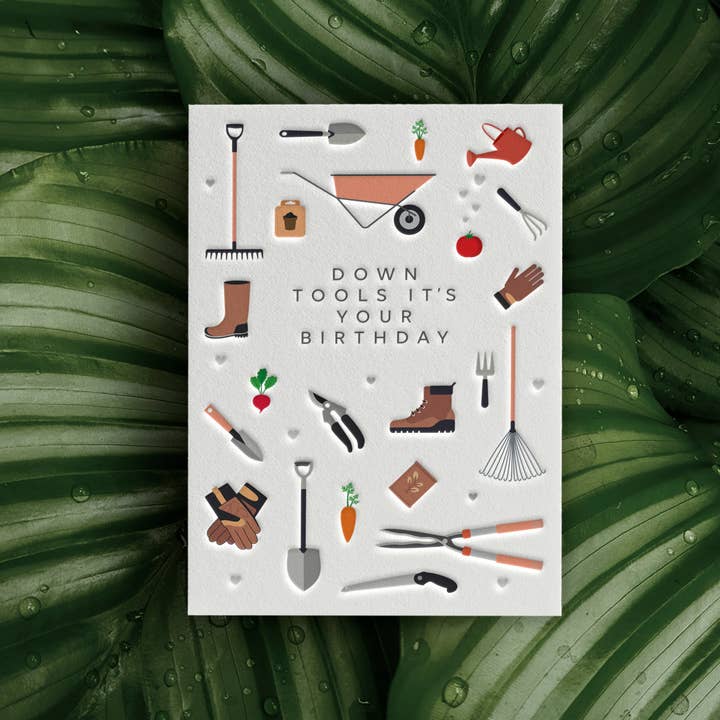 Heyyy Ltd - Wholesale Birthday Card - Gardening (Birthday) Letterpress Card