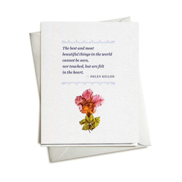 Helen Keller quote with flower * Sympathy | Greeting Card for wholesale by SpecialOrbits