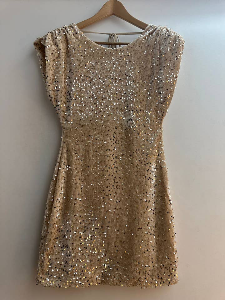 LORIANE - Wholesale Dress - Women's - 11245 Short velvet dress with sequins3