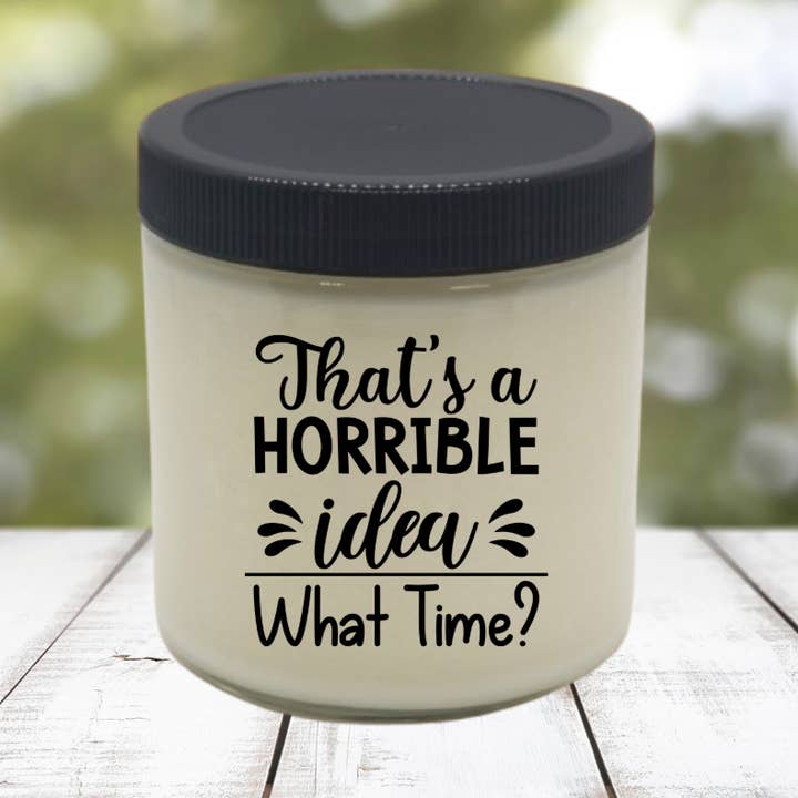 UNDERESTIMATE ME that'll be FUN | funny sarcastic soy candle for wholesale by Eartherella Soap & Candle Co., LLC