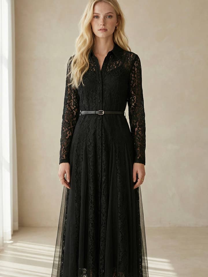 Lace midi dress - 2659 for wholesale by Frime