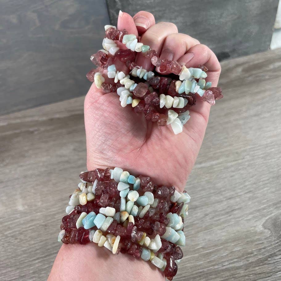 Keystone Crystals - Wholesale Beaded Bracelet - Multi-Stone Gemstone Chip Bracelets –  Wholesale Crystals6