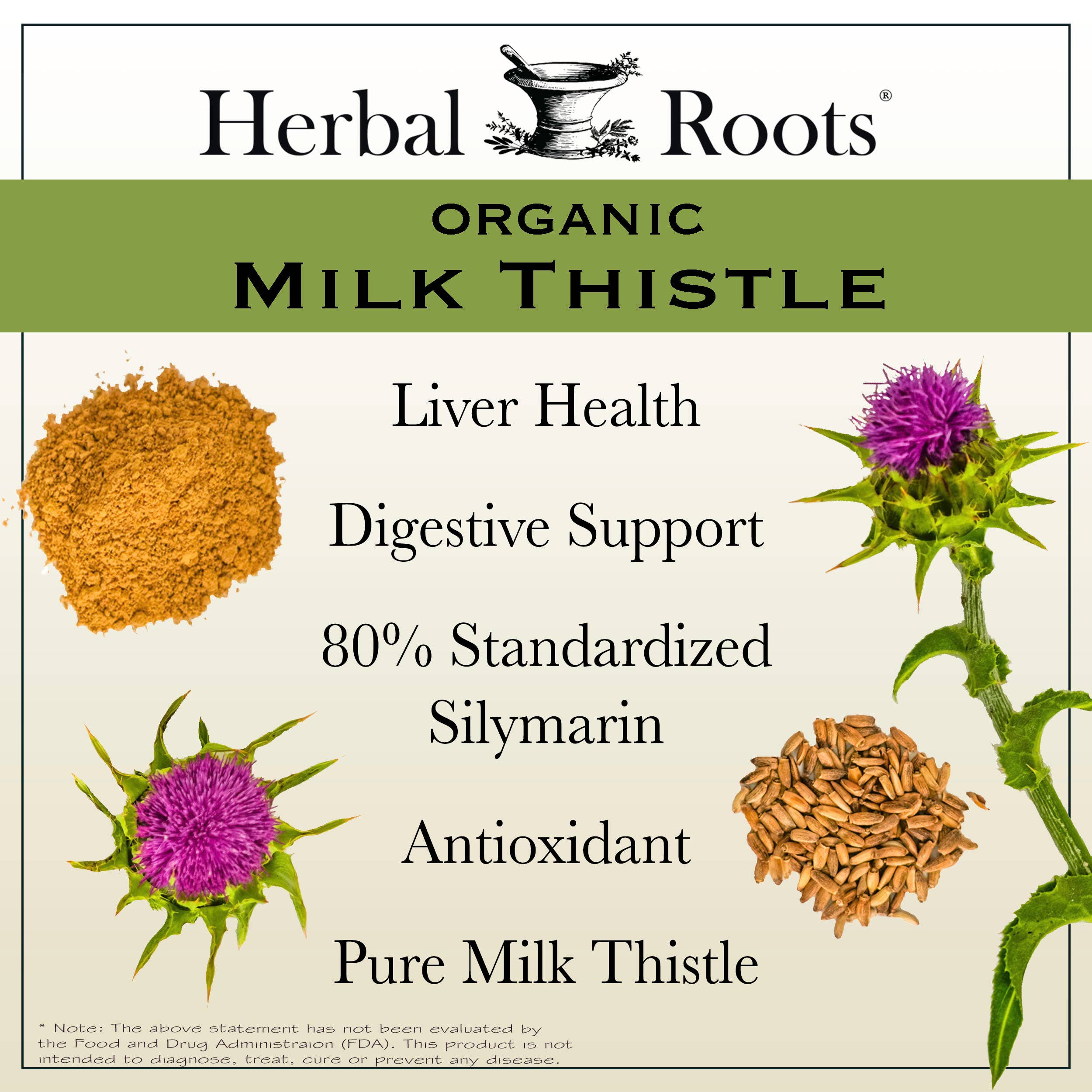 Herbal Roots - Wholesale Oral Supplement/Vitamin - Herbal Roots Organic Milk Thistle Capsules5