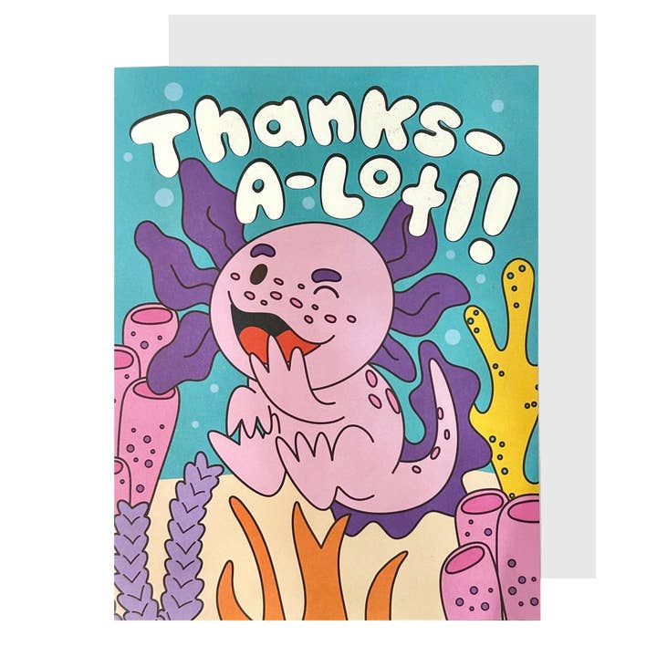 Thanks-A-Lotl! Axolotl Thank You Card for wholesale by The Social Type