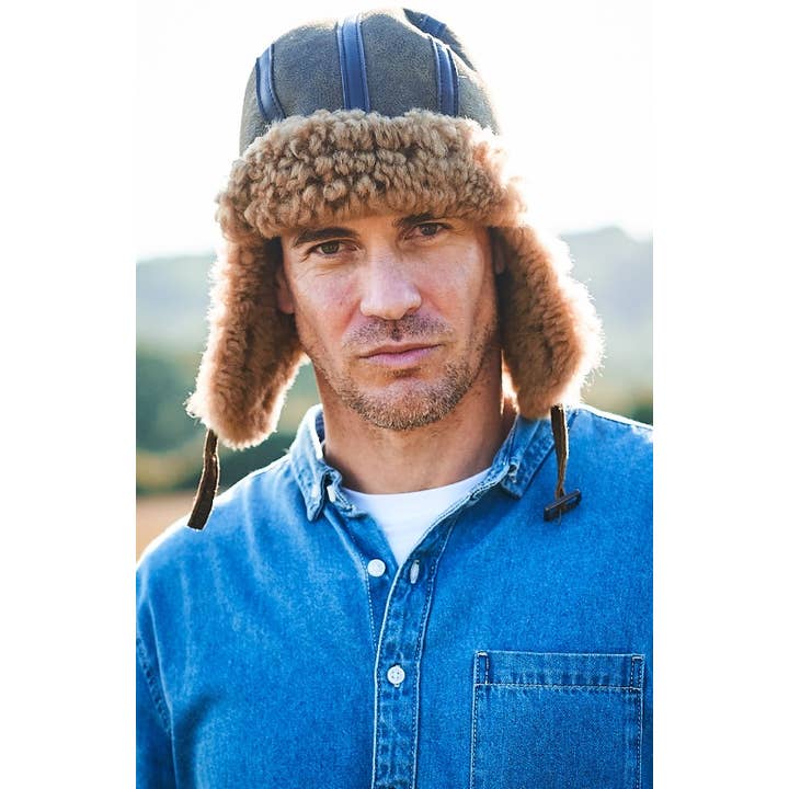 Owen Barry Ltd – Großhandel Trapper-/Fliegermütze – Unisex – Trappermütze aus Lammfell | Fliegermütze//Bomberhut