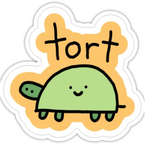 Just Peachy Press - Wholesale Sticker - Tort - Poorly Drawn Turtle 2" Vinyl Sticker