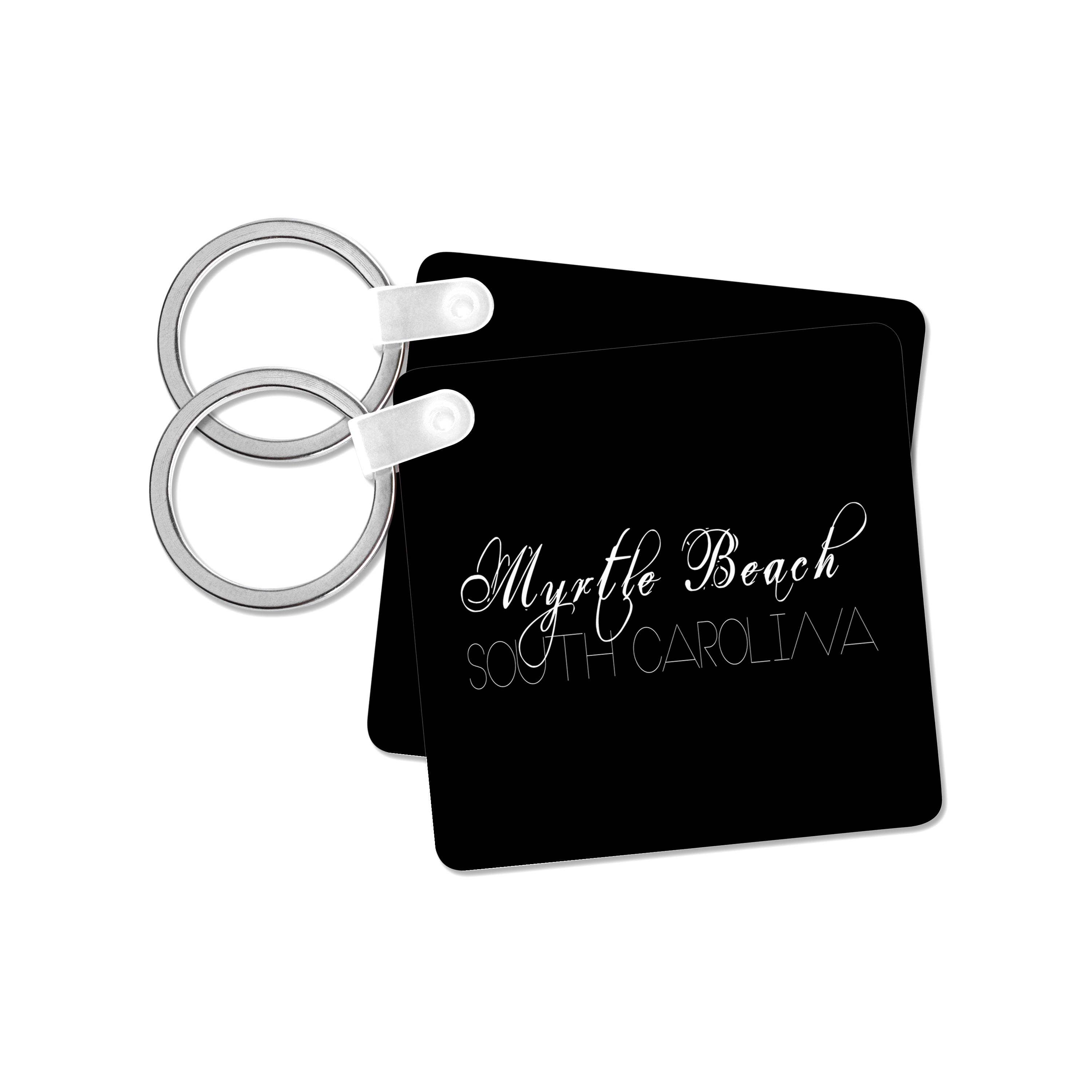 3dRose - Wholesale Keychain - Unisex - 3dRose, American Beaches - Myrtle Beach, South Carolina on black, Key Chain7