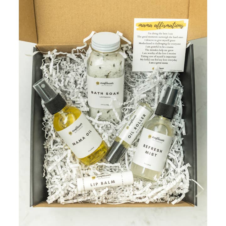 Sunflower Motherhood - Wholesale Bath & Body Set - Self Care Gift Box | Pampering Spa Kit Gift for New Moms