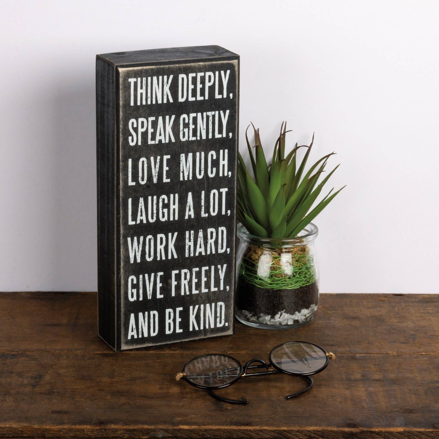 Primitives by Kathy - Wholesale Desk/Tabletop Sign - Think Deeply Box Sign0
