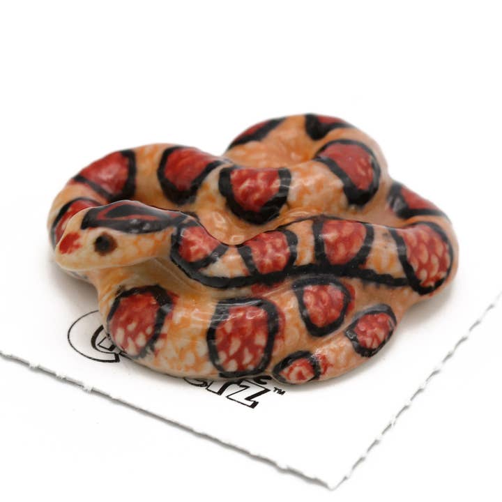 Checkers Corn Snake Porcelain Miniature for wholesale by Little Critterz