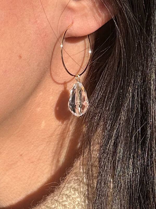 Jewelry By Elina Dahl - Wholesale Dangle Earrings - Earring Hoop Drop, large drop glass.1