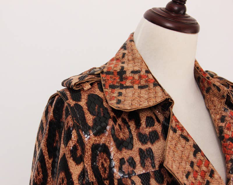 stampa leopardo Cardigan impermeabile con lacci in stile British chic in vendita all'ingrosso su Faire4