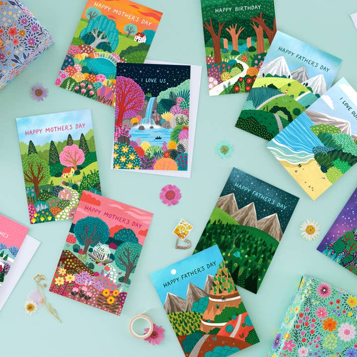 Pear Tree Press – wholesale Birthday card – Epic Mountain Running Birthday Card, Best Seller (Case of 6)6