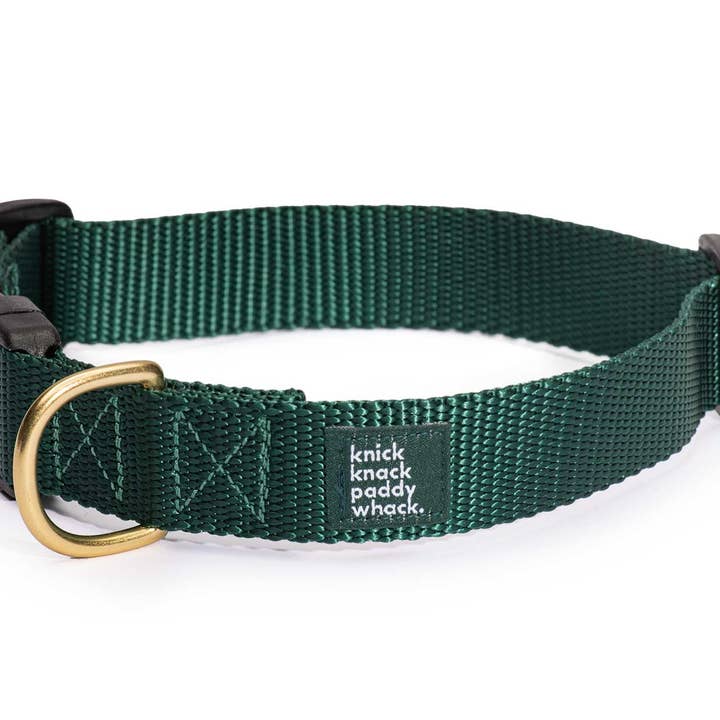 Knick Knack Paddywhack Dog Gear - Venta al por mayor Collar - Perros - Cuello con hebilla Hunter Green