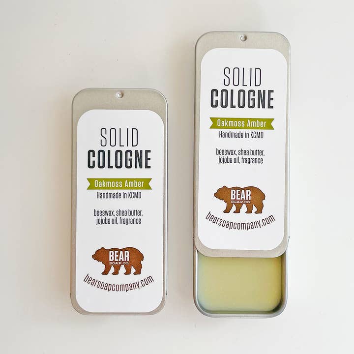 Solid Cologne - Oakmoss Amber for wholesale by Bear Soap Company